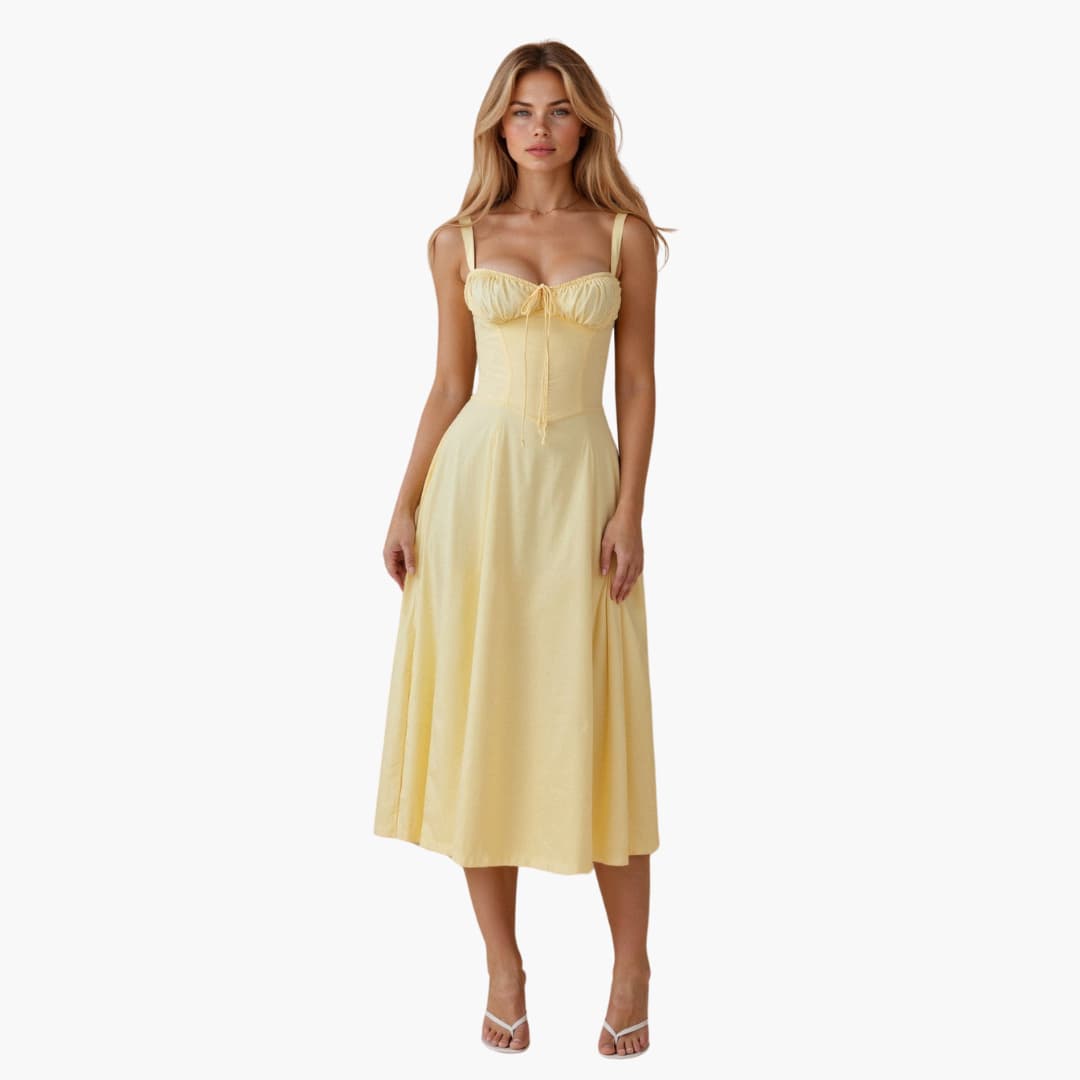 Amelia | Women's Bustier Sweetheart Midi Dress