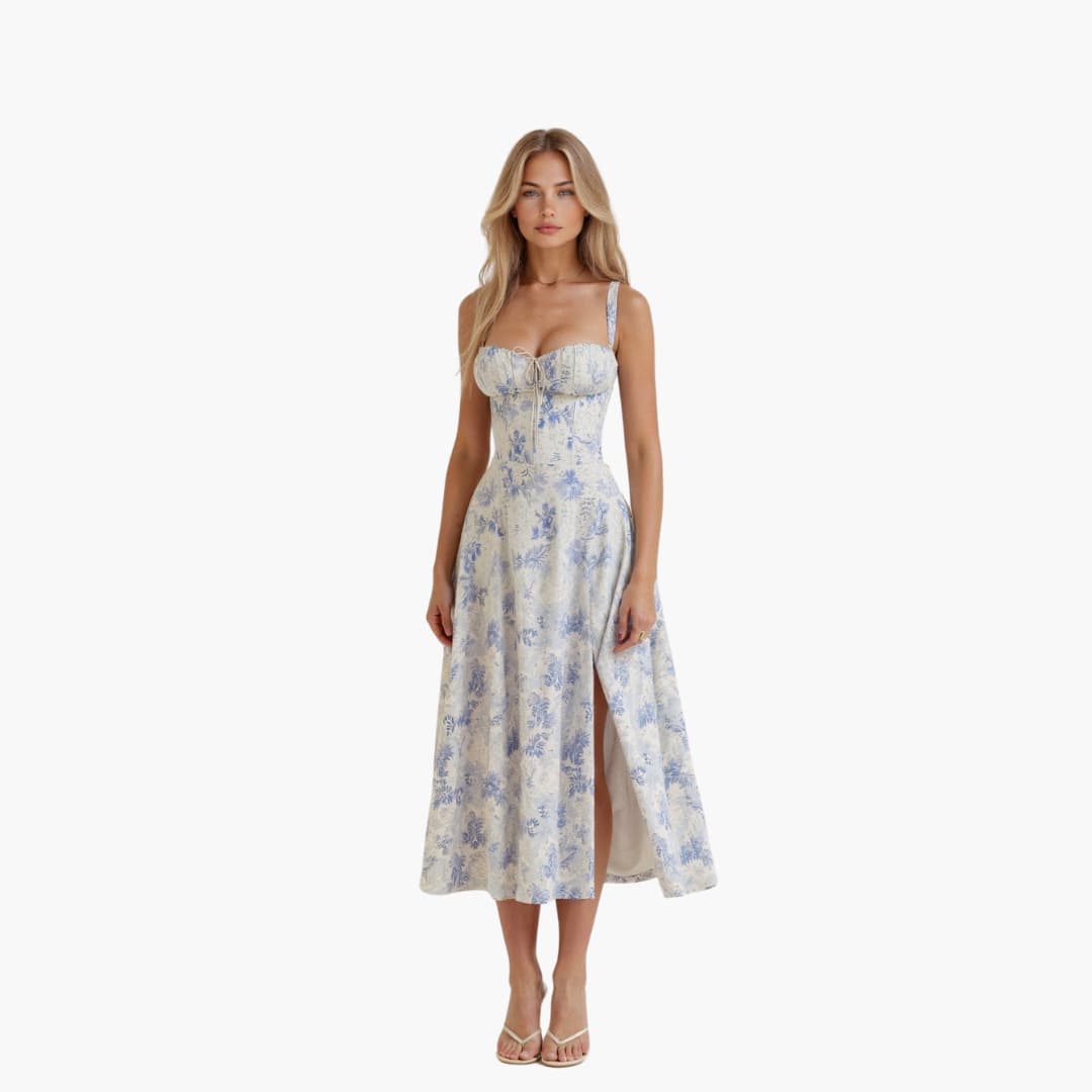 Amelia | Women's Bustier Sweetheart Midi Dress