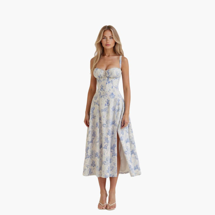 Amelia | Women's Bustier Sweetheart Midi Dress