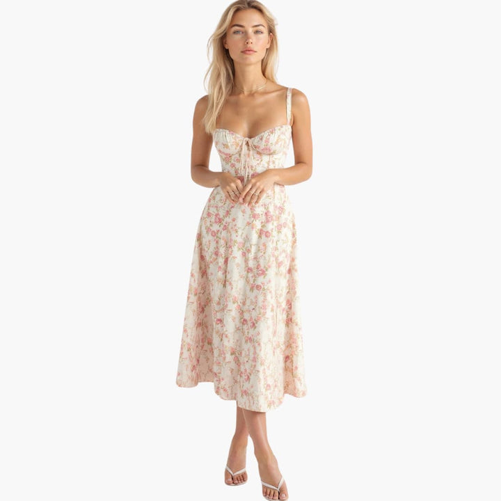 Amelia | Women's Bustier Sweetheart Midi Dress