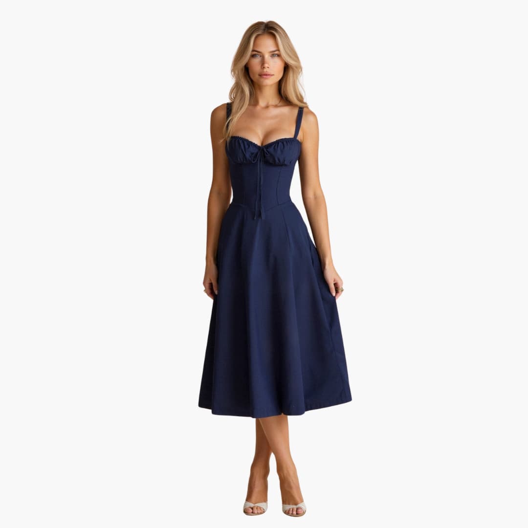 Amelia | Women's Bustier Sweetheart Midi Dress