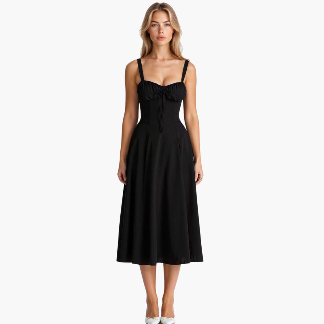 Amelia | Women's Bustier Sweetheart Midi Dress