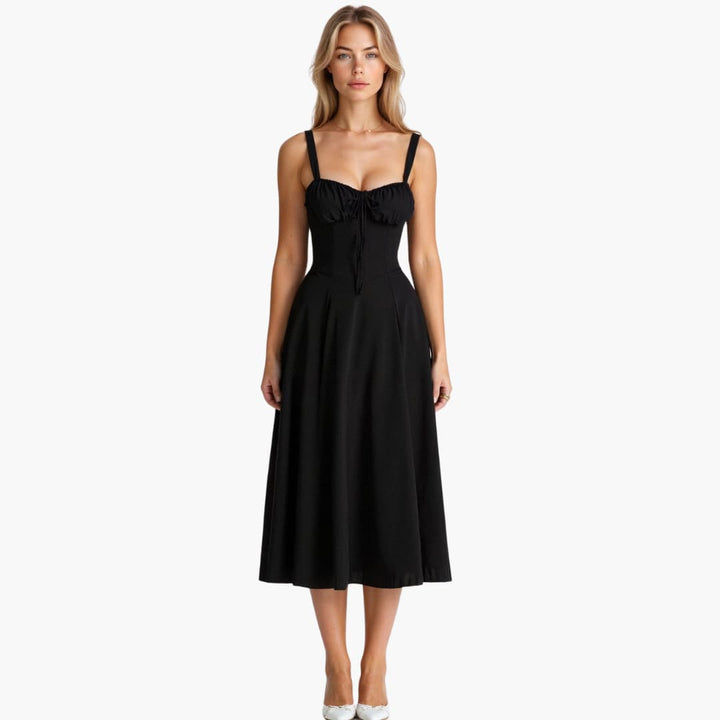 Amelia | Women's Bustier Sweetheart Midi Dress