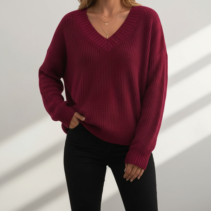 Angelina | Women's V-Neck Knit Jumper