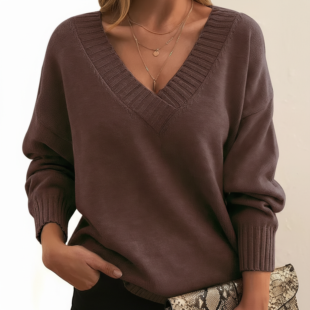Angelina | Women's V-Neck Knit Jumper
