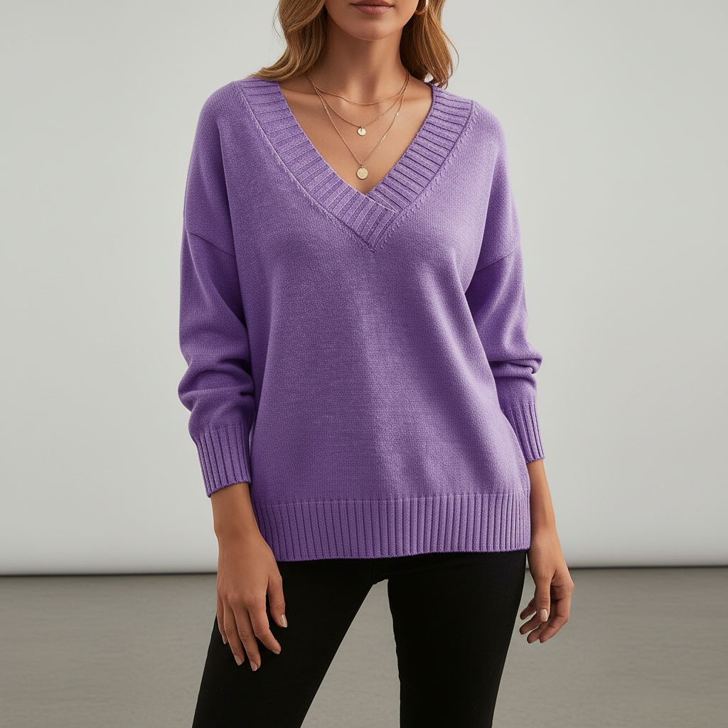 Angelina | Women's V-Neck Knit Jumper
