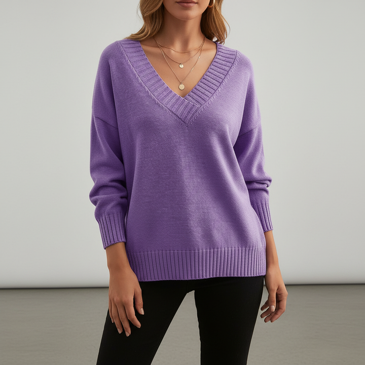 Angelina | Women's V-Neck Knit Jumper