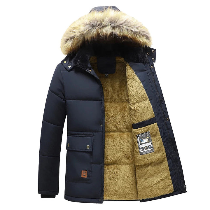 Callan | Men's Faux Fur Hooded Fleece Lined Winter Parka Jacket