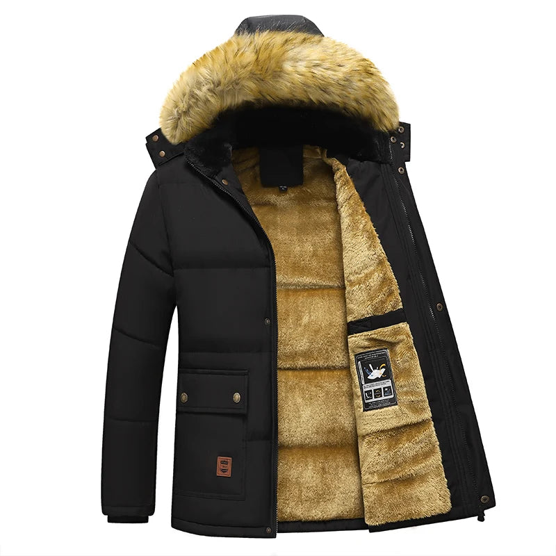 Callan | Men's Faux Fur Hooded Fleece Lined Winter Parka Jacket