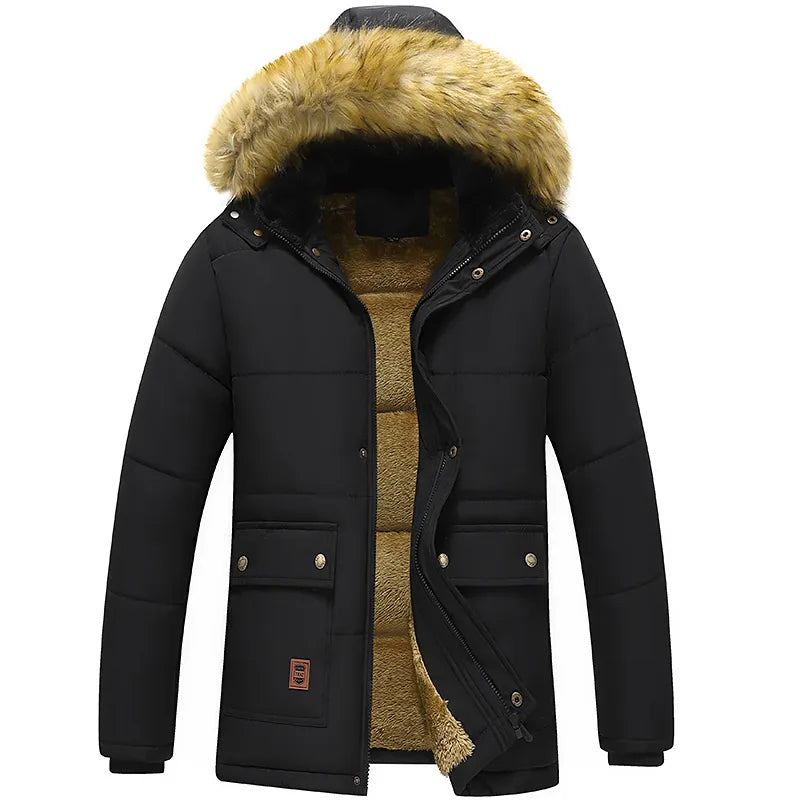 Callan | Men's Faux Fur Hooded Fleece Lined Winter Parka Jacket