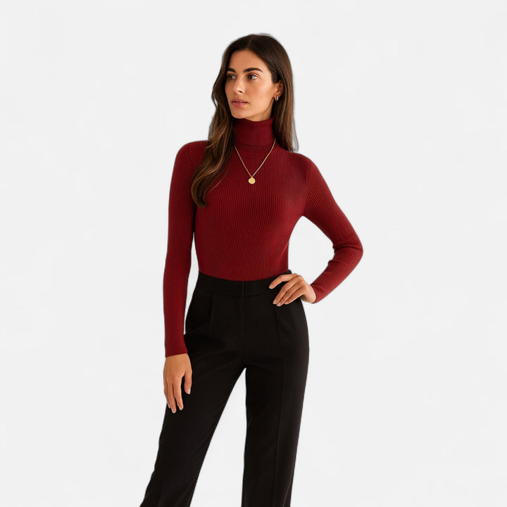 Charlotte | Women's Ribbed Slim Fit Turtleneck Jumper