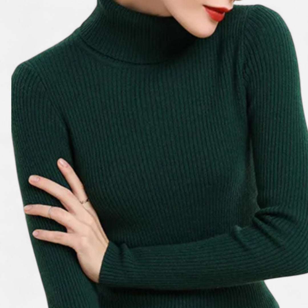 Charlotte | Women's Ribbed Slim Fit Turtleneck Jumper