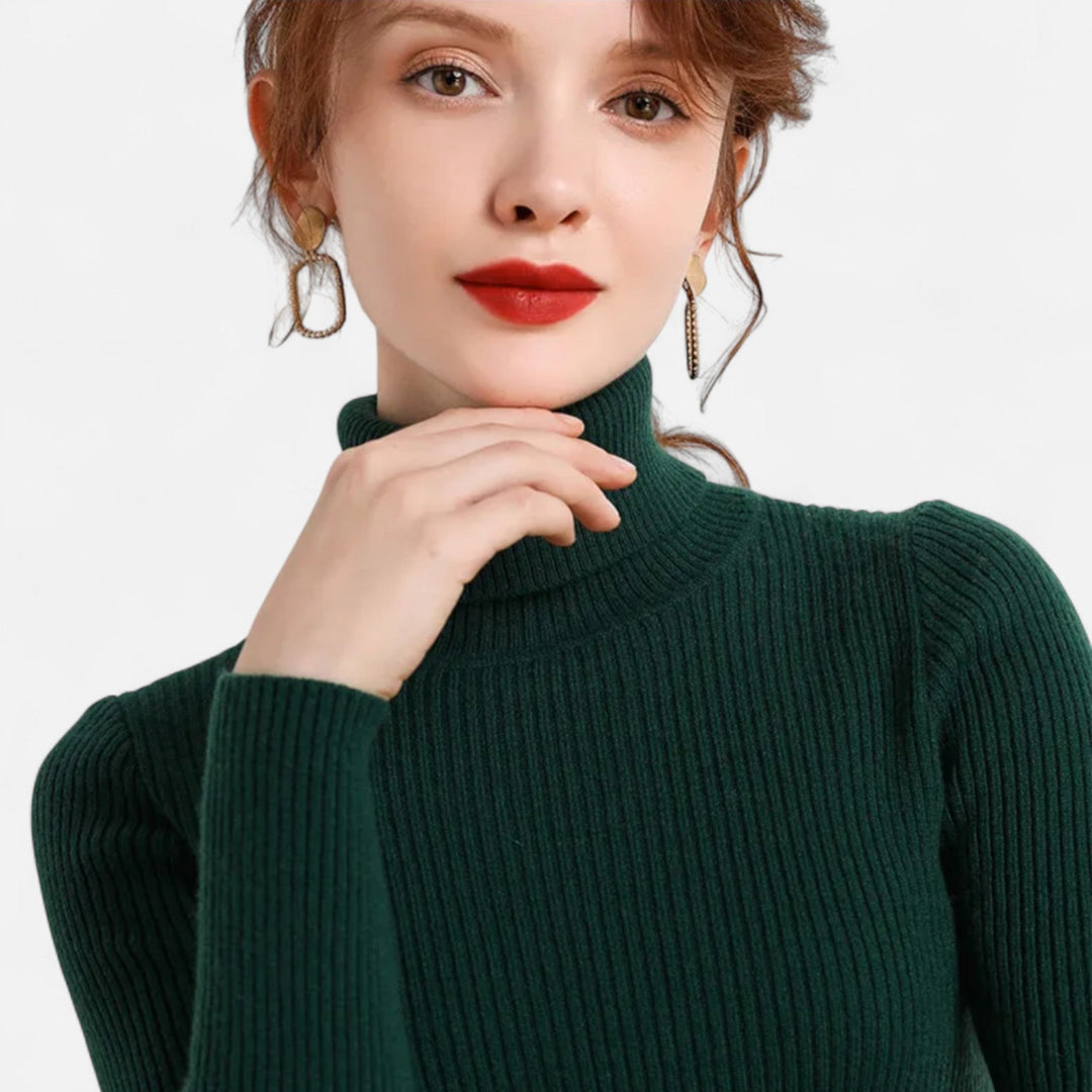 Charlotte | Women's Ribbed Slim Fit Turtleneck Jumper