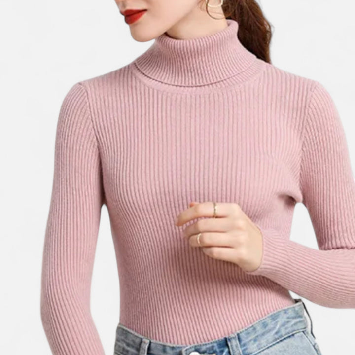 Charlotte | Women's Ribbed Slim Fit Turtleneck Jumper