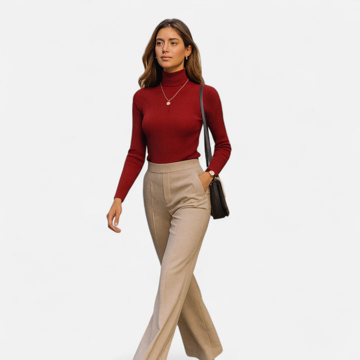 Charlotte | Women's Ribbed Slim Fit Turtleneck Jumper