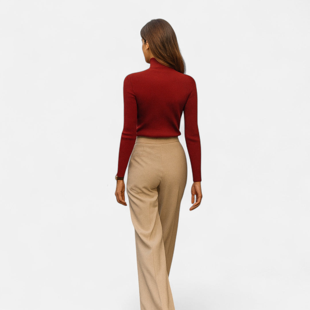Charlotte | Women's Ribbed Slim Fit Turtleneck Jumper