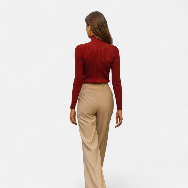 Charlotte | Women's Ribbed Slim Fit Turtleneck Jumper