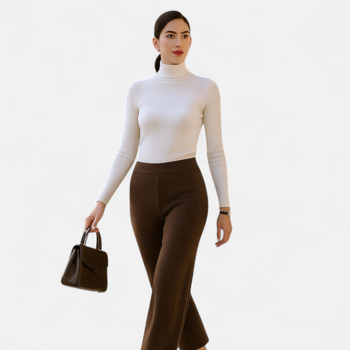 Charlotte | Women's Ribbed Slim Fit Turtleneck Jumper