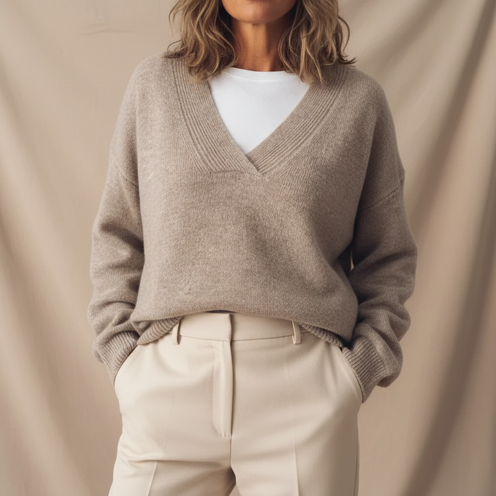 Charlotte | Women's V-Neck Relaxed Knit Jumper