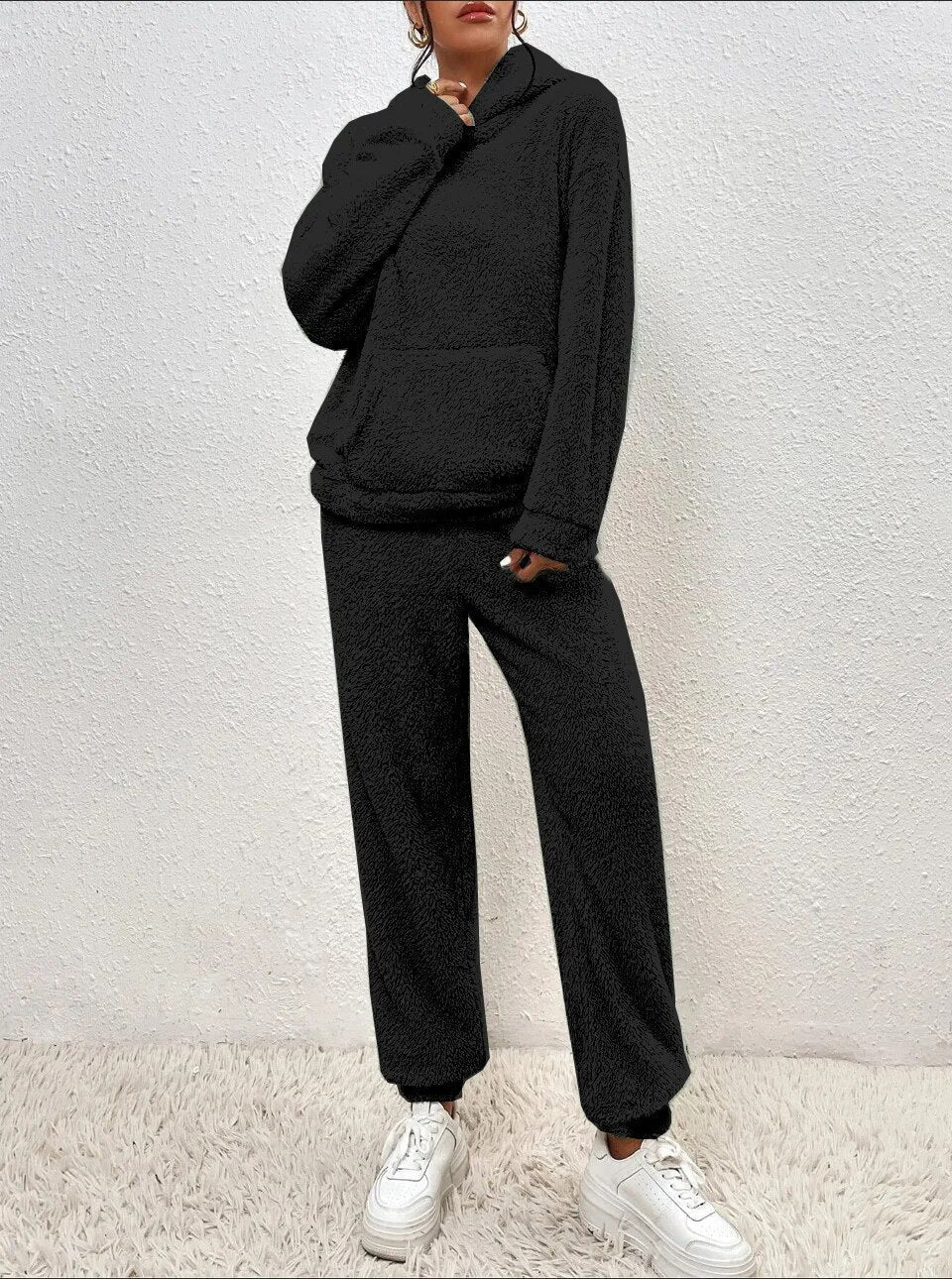 Delilah | Women's Teddy Fleece Hooded Loungewear Set