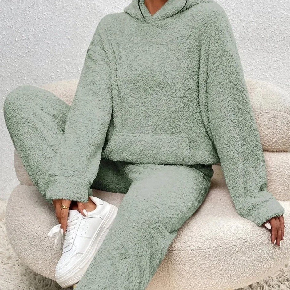 Delilah | Women's Teddy Fleece Hooded Loungewear Set