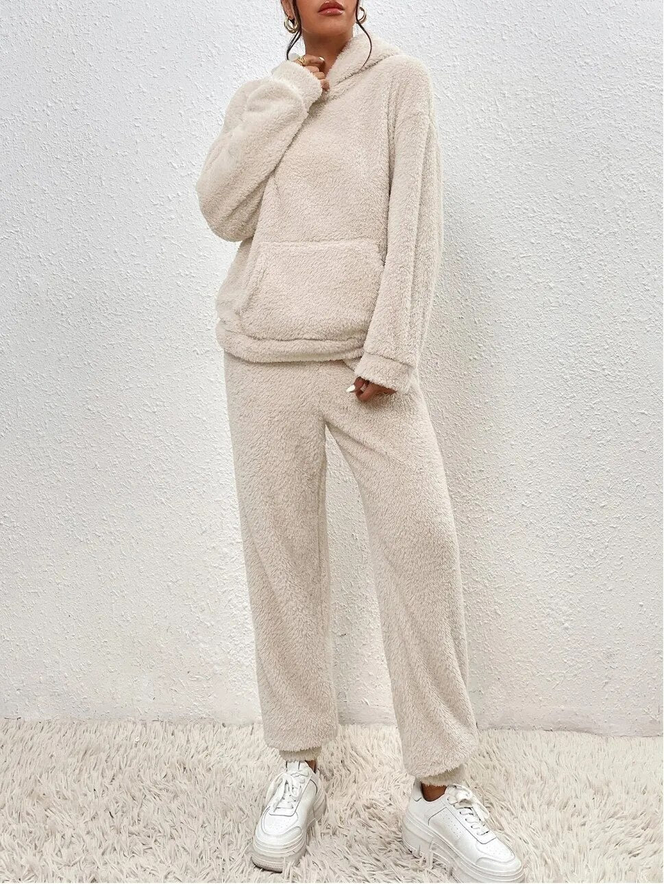 Delilah | Women's Teddy Fleece Hooded Loungewear Set