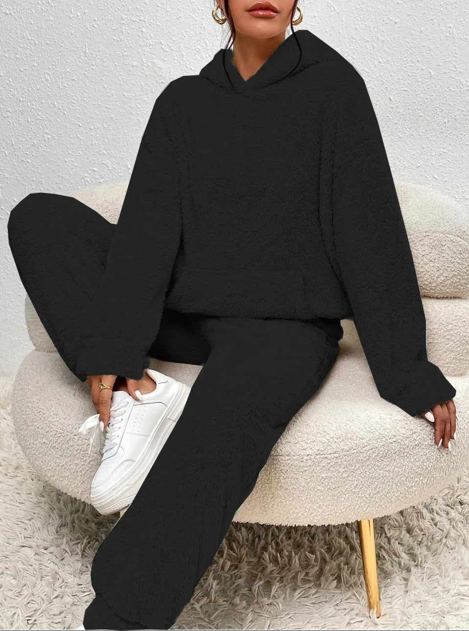 Delilah | Women's Teddy Fleece Hooded Loungewear Set