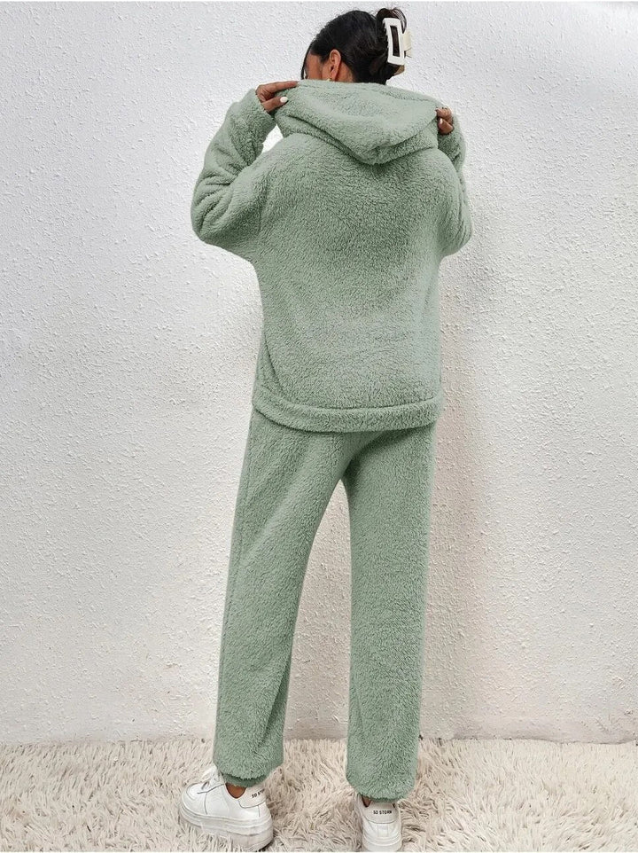 Delilah | Women's Teddy Fleece Hooded Loungewear Set