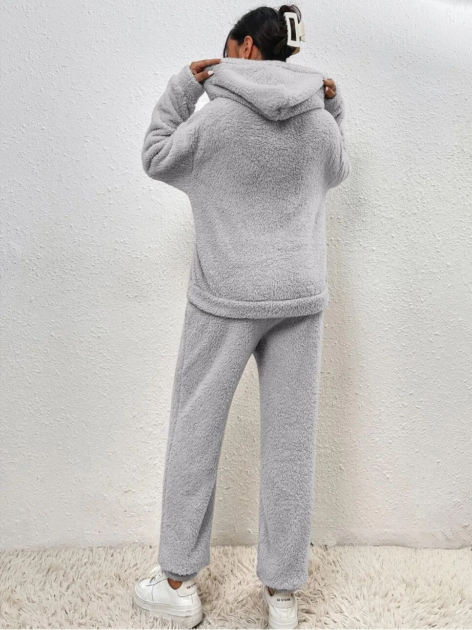 Delilah | Women's Teddy Fleece Hooded Loungewear Set