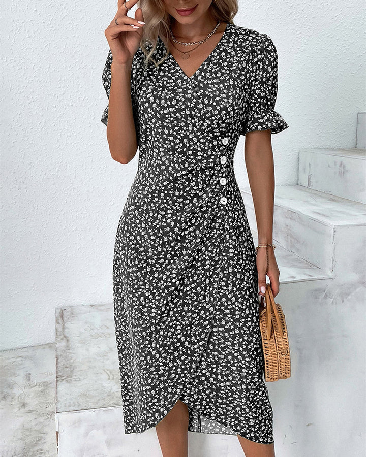 Ellie | Women's Floral Wrap Midi Dress