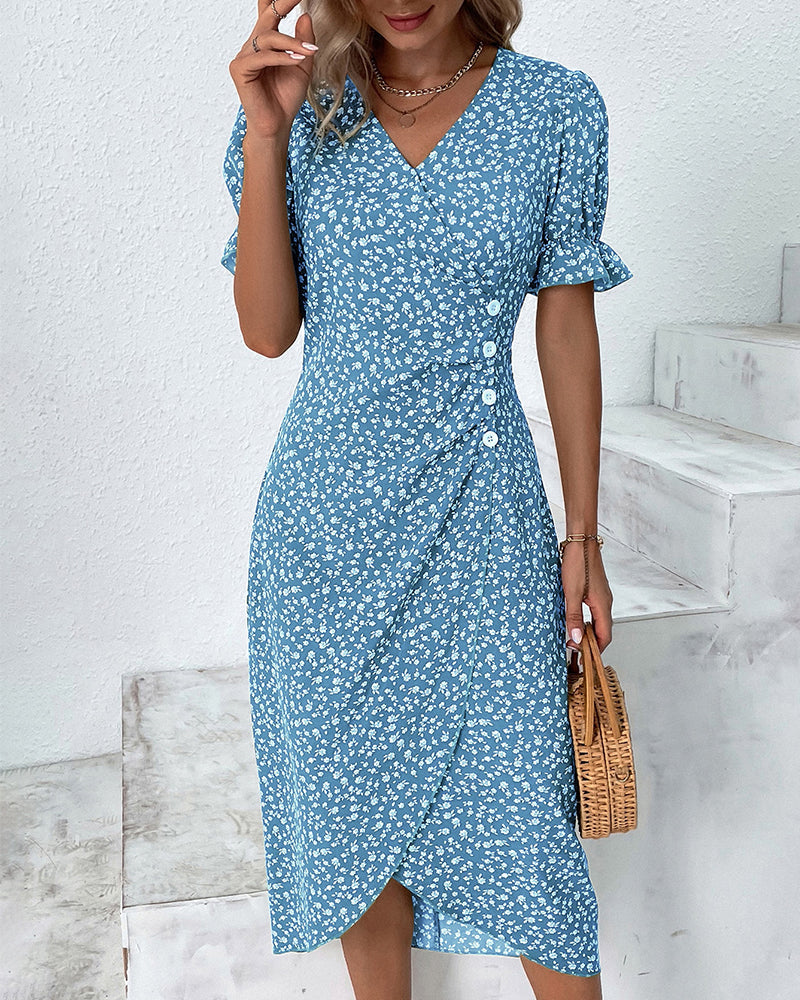 Ellie | Women's Floral Wrap Midi Dress