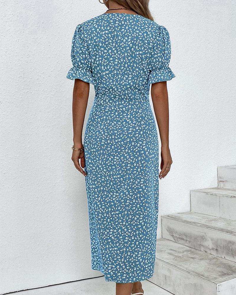 Ellie | Women's Floral Wrap Midi Dress