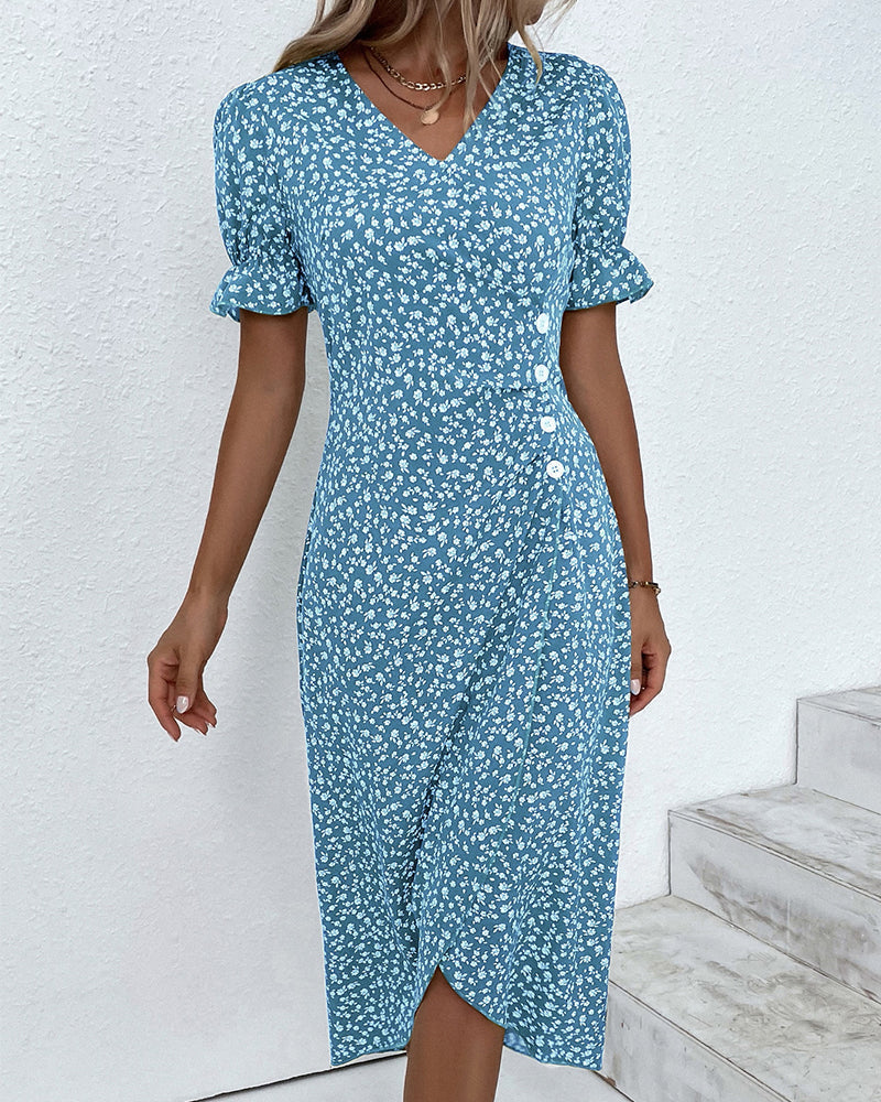 Ellie | Women's Floral Wrap Midi Dress