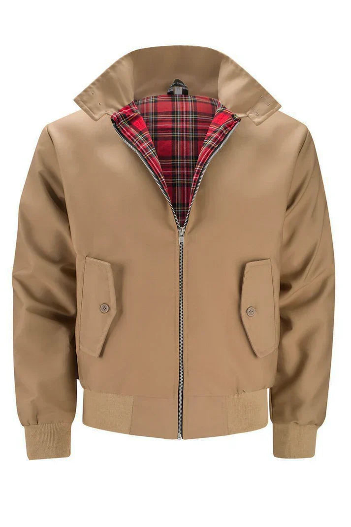 Henry | Men's Tartan Lined Harrington Zip-Up Bomber Jacket