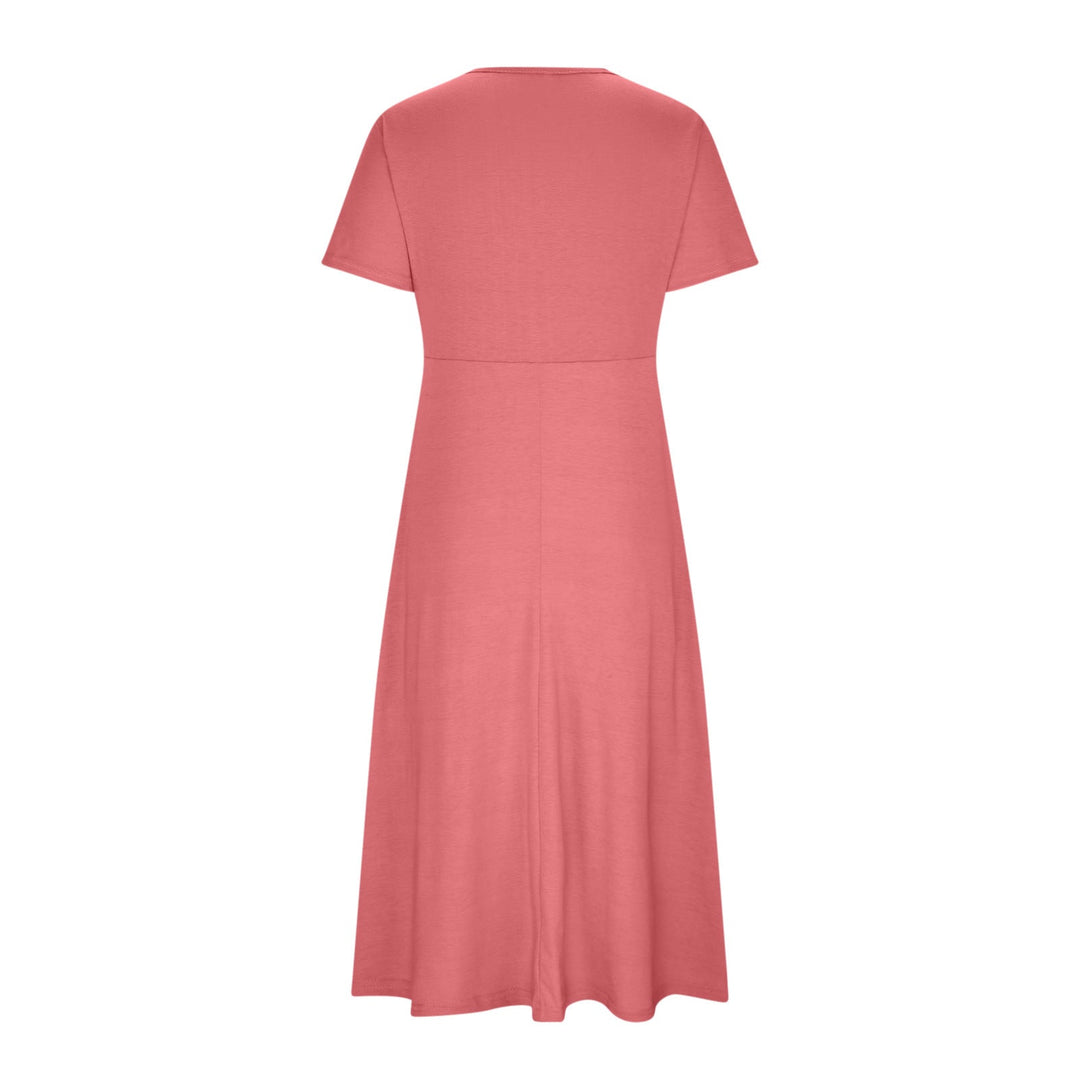 Imogen | Women's V-Neck Midi Dress with Pockets