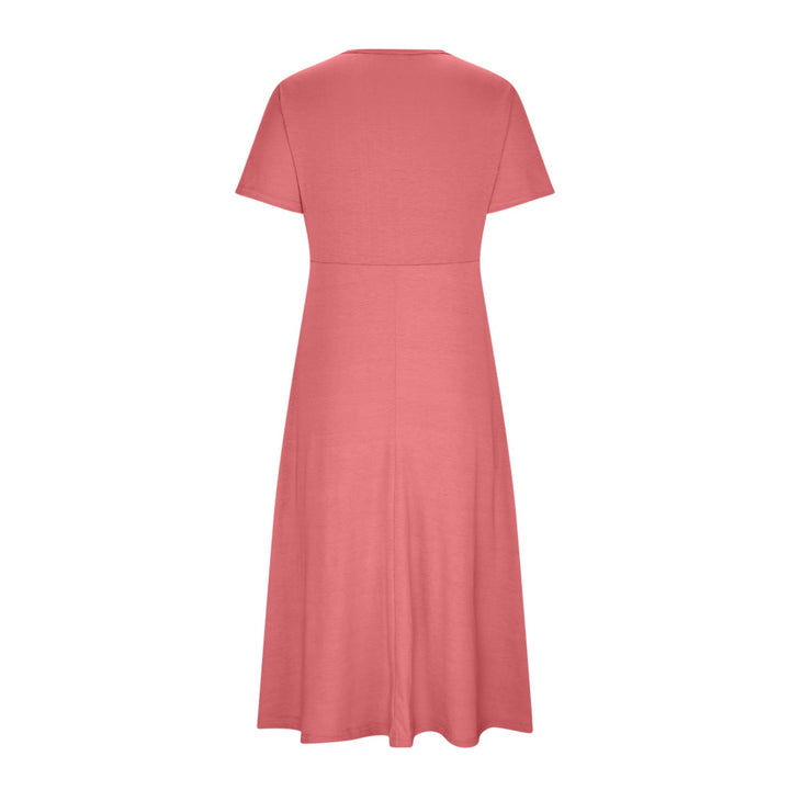 Imogen | Women's V-Neck Midi Dress with Pockets