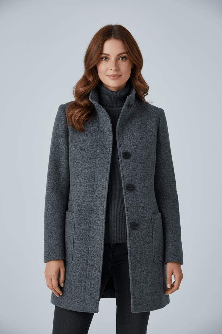 Imogen | Women's Wool-Blend Funnel Neck Coat