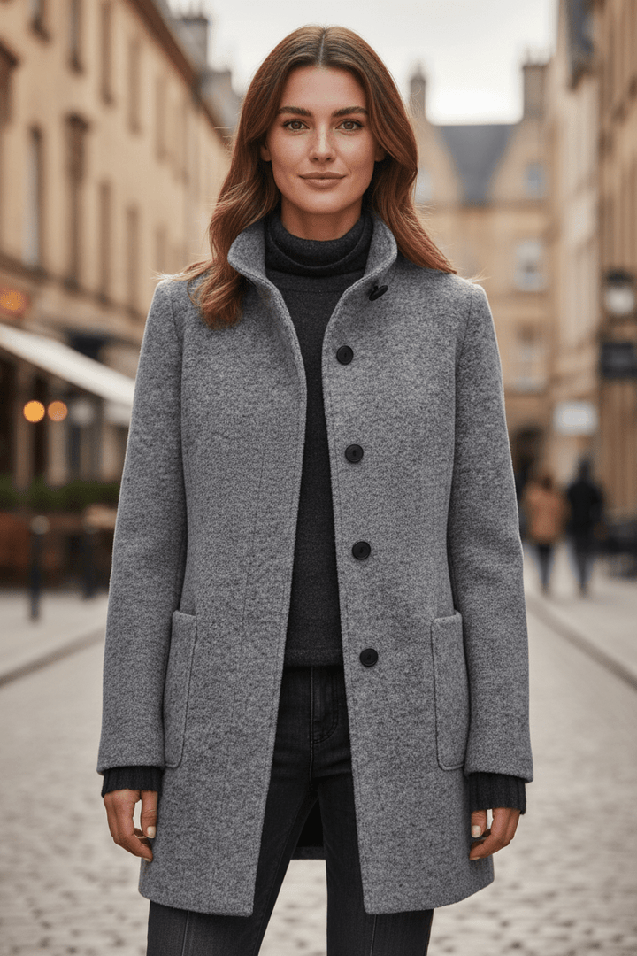 Imogen | Women's Wool-Blend Funnel Neck Coat