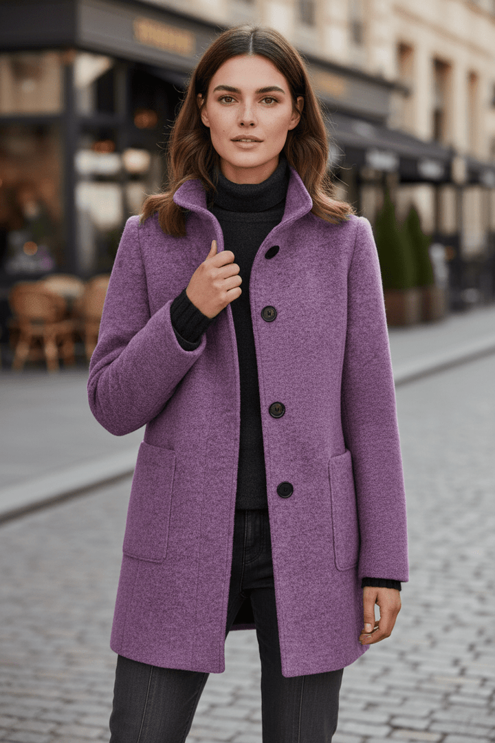 Imogen | Women's Wool-Blend Funnel Neck Coat