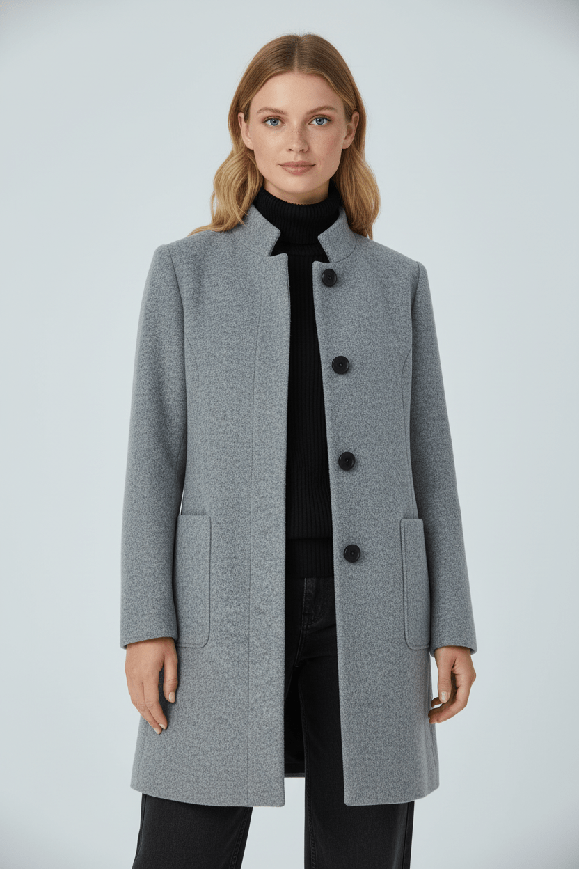 Imogen | Women's Wool-Blend Funnel Neck Coat