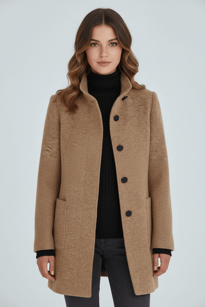 Imogen | Women's Wool-Blend Funnel Neck Coat