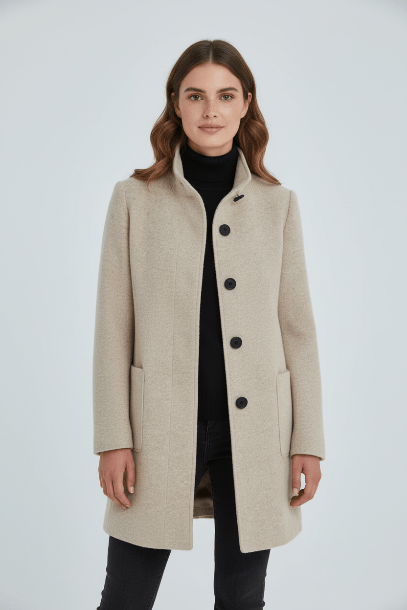 Imogen | Women's Wool-Blend Funnel Neck Coat