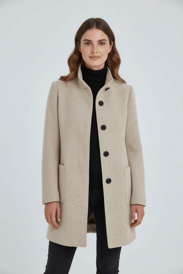 Imogen | Women's Wool-Blend Funnel Neck Coat