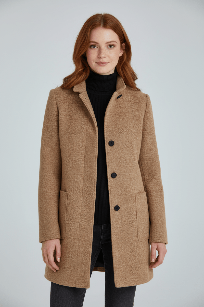 Imogen | Women's Wool-Blend Funnel Neck Coat