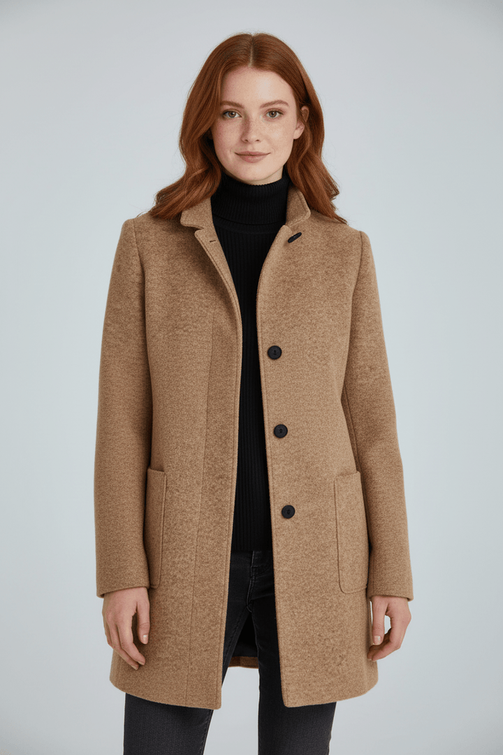 Imogen | Women's Wool-Blend Funnel Neck Coat