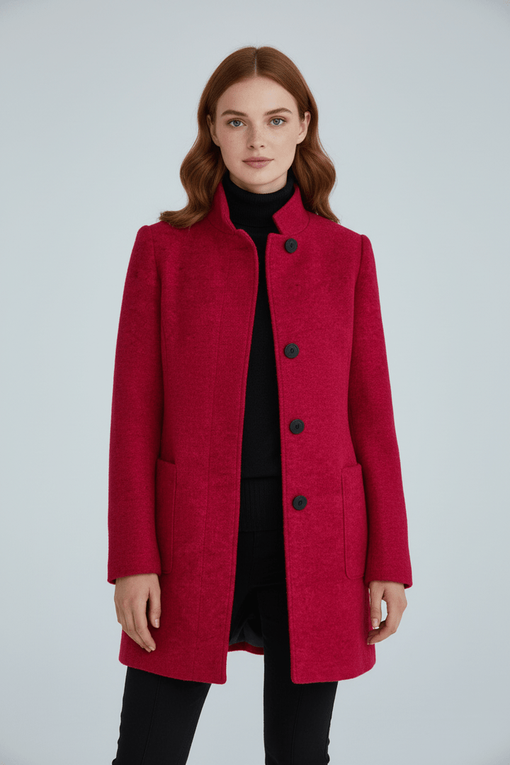 Imogen | Women's Wool-Blend Funnel Neck Coat