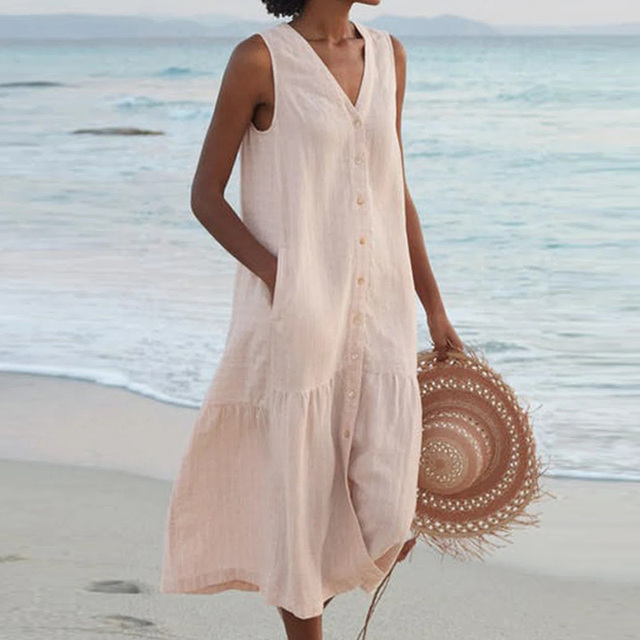Isla | Women's Button Front Midi Dress