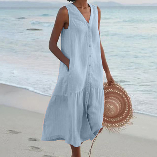 Isla | Women's Button Front Midi Dress