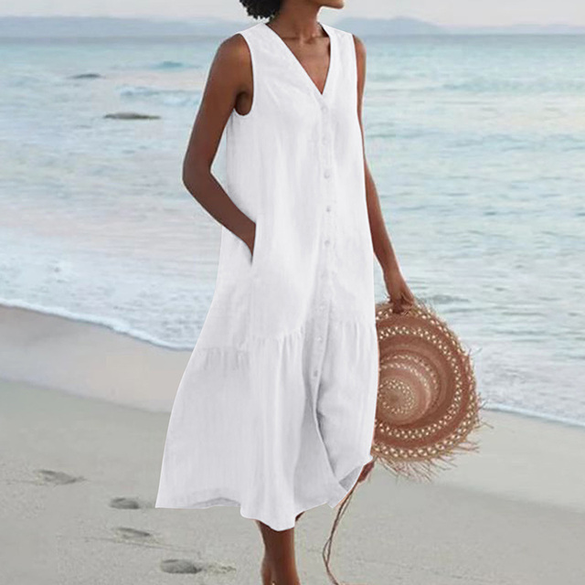 Isla | Women's Button Front Midi Dress