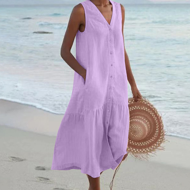 Isla | Women's Button Front Midi Dress